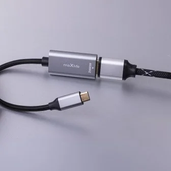 Адаптер Maxlife MXHC-01 HDMI към USB-C, 4K 60Hz, Алуминиев, Черен