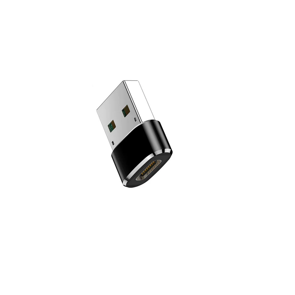 Адаптер TFO от USB-A (Мъжко) към USB-C (Женско), Зареждане и Данни, Черен (Bulk)