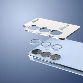 Син протектор за камера с алуминиев кант Etteri за Samsung Galaxy S26