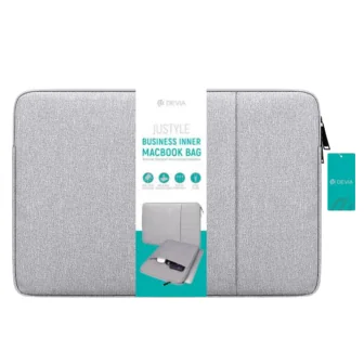 Вътрешна чанта за MacBook / лаптоп 15.4-16.2 инча Devia Justyle Business, Светлосива
