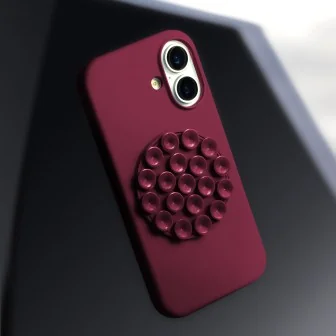 Силиконов калъф TFO Silicone Stick с вендузи за iPhone 13 (6.1") – Бордо