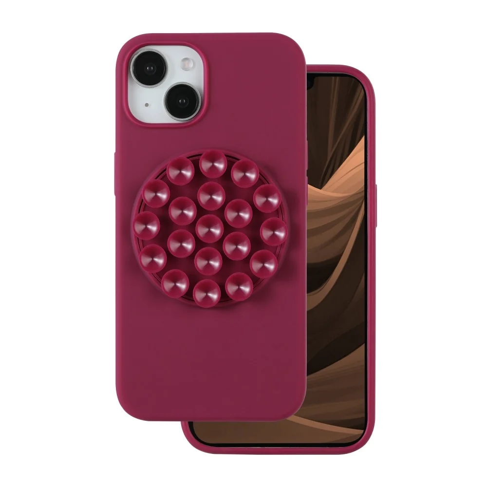 Силиконов калъф TFO Silicone Stick с вендузи за iPhone 17 (6.3") – Бордо