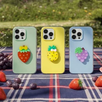 Двуслоен хибриден калъф TFO Fruit 2in1 за iPhone 13 (6.1") с плодов акцент – Жълт