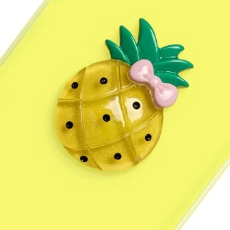 Двуслоен хибриден калъф TFO Fruit 2in1 за iPhone 15 (6.1") с плодов акцент – Жълт