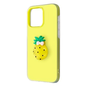 Двуслоен хибриден калъф TFO Fruit 2in1 за iPhone 15 Pro (6.1") с плодов акцент – Жълт