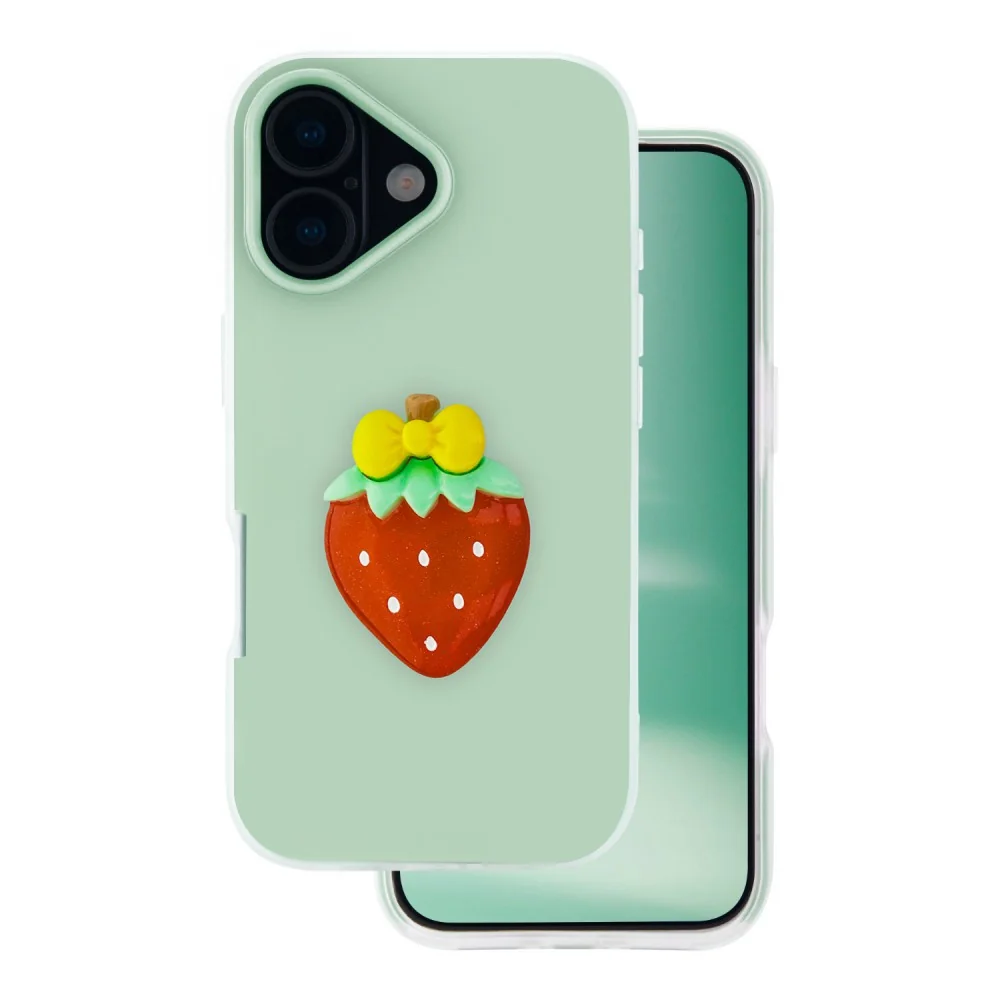 Двуслоен хибриден калъф TFO Fruit 2in1 за iPhone 16 (6.1") с плодов акцент – Зелен