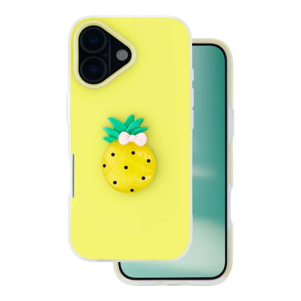 Двуслоен хибриден калъф TFO Fruit 2in1 за iPhone 16 (6.1") с плодов акцент – Жълт