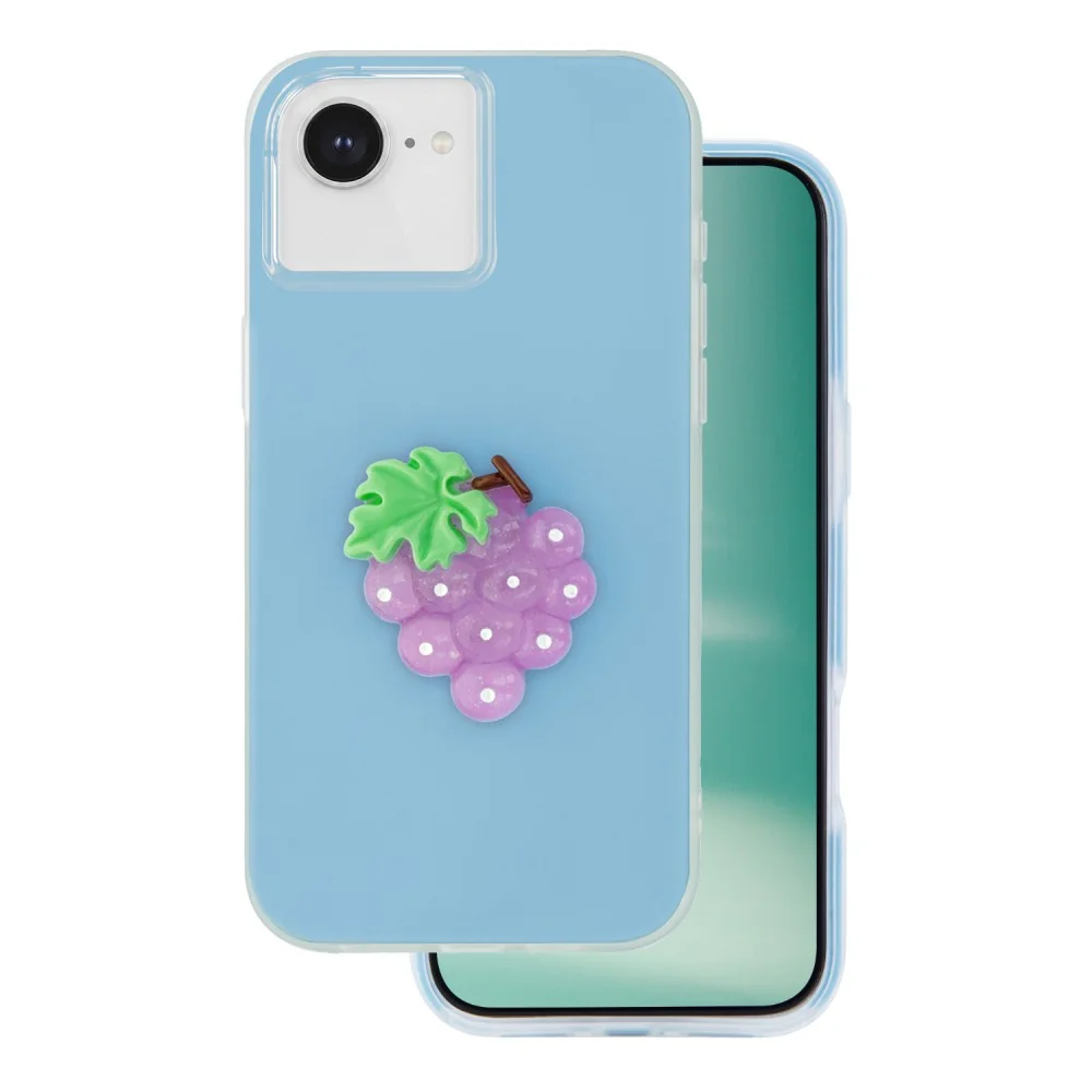 Двуслоен хибриден калъф TFO Fruit 2in1 за iPhone 16e / 17e (6.1") с плодов акцент – Син