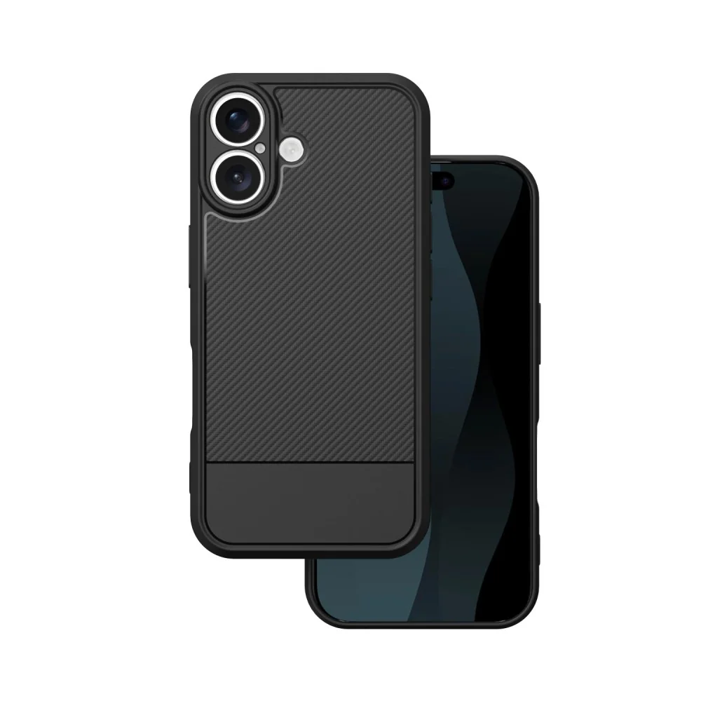 Тънък карбонов калъф TFO Simple Carbon за iPhone 17 (6.3") – Черен