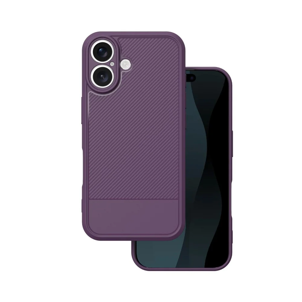 Тънък карбонов калъф TFO Simple Carbon за iPhone 17 (6.3") – Лилав