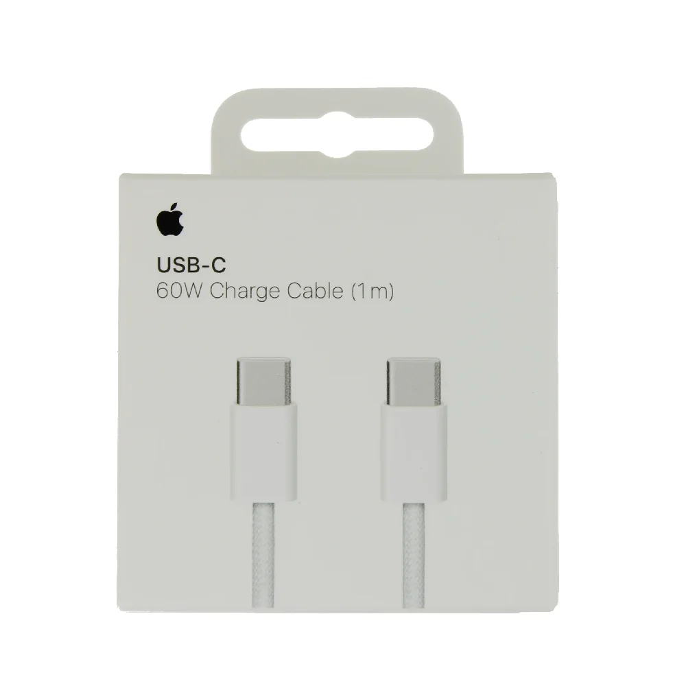 Оригинален оплетен кабел Apple USB-C to USB-C, 60W, 1м, Бял Оригинален оплетен кабел Apple USB-C to USB-C, 60W, 1м, Бял