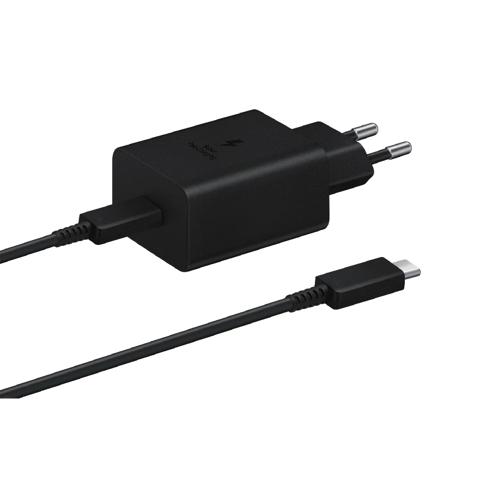 Оригинално бързо зарядно Samsung 45W, Super Fast Charging 2.0, USB-C 5A кабел 1.8m (EP-T4511XBEGEU), Черен Оригинално бързо зарядно Samsung 45W, Super Fast Charging 2.0, USB-C 5A кабел 1.8m (EP-T4511XBEGEU), Черен