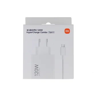 Оригинално бързо зарядно Xiaomi MDY-15-EX 120W 6A Combo, USB-C кабел, Бял