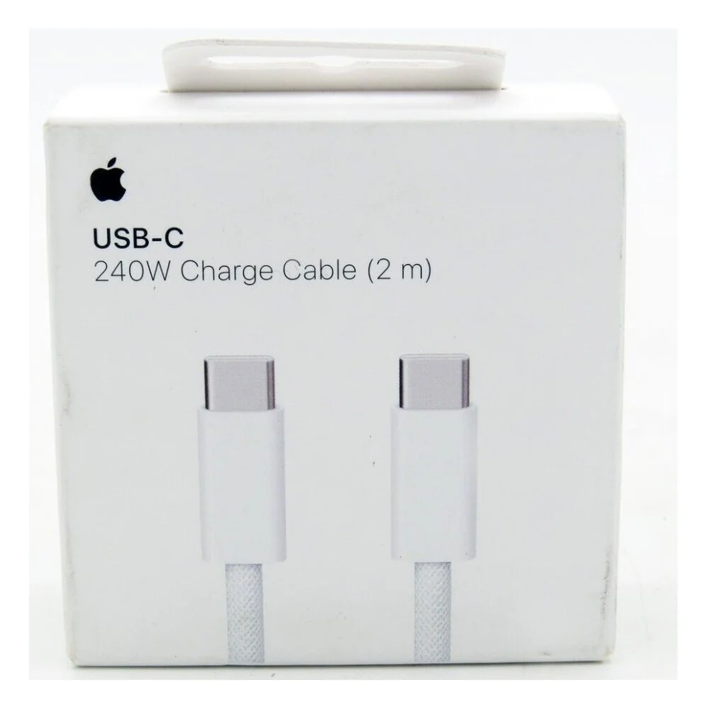 Оригинален оплетен кабел Apple USB-C to USB-C, MYQT3ZM/A, 240W, 2м, Бял