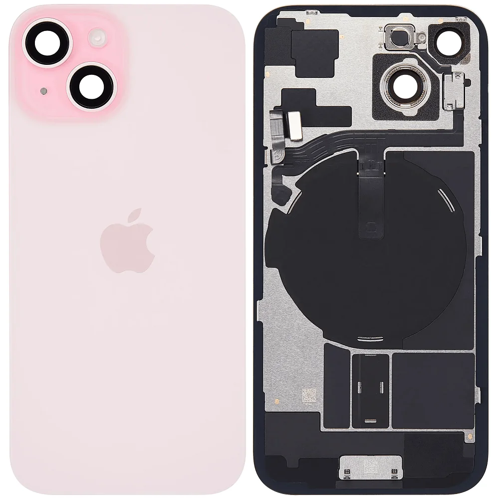 Оригинален заден капак за iPhone 15 / Оборудван / PN: 661-36839 / Grade A (Pulled) - Розов (Pink)