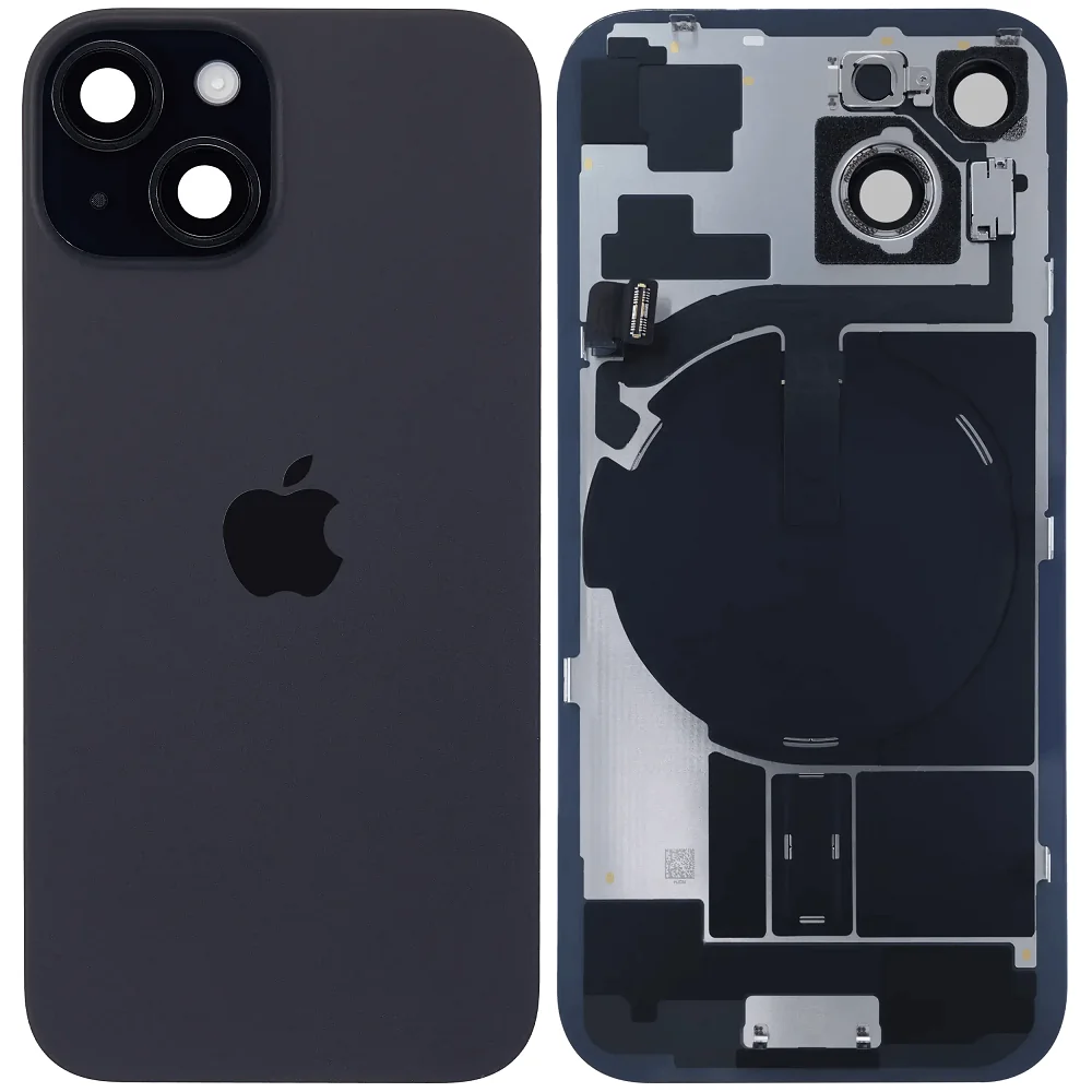 Оригинален заден капак за iPhone 15 / Оборудван / PN: 661-36838 / Grade B (Pulled) - Черен (Black)