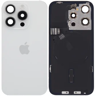 Оригинален заден капак за iPhone 15 Pro / Оборудван / PN: 661-36833 / Grade A (Pulled) - White Titanium (Бял Титан)