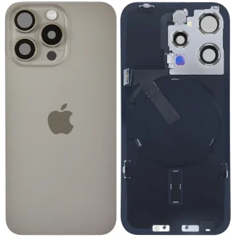 Оригинален заден капак за iPhone 15 Pro / Оборудван / PN: 661-36834 / Grade A (Pulled) - Natural Titanium (Натурален Титан)