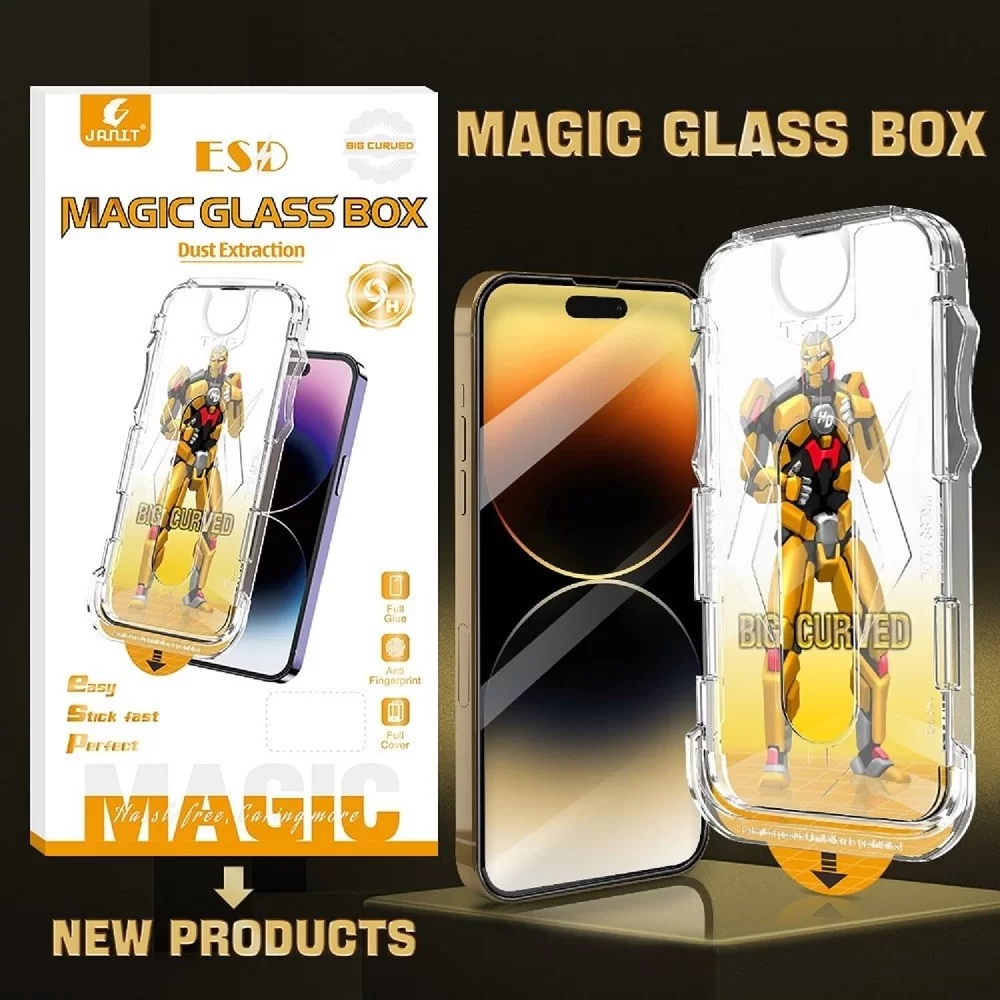 ESD Magic Glass Box стъклен протектор за iPhone 11 Pro - Закалено стъкло (Лесен за поставяне) ESD Magic Glass Box стъклен протектор за iPhone 11 Pro - Закалено стъкло (Лесен за поставяне)